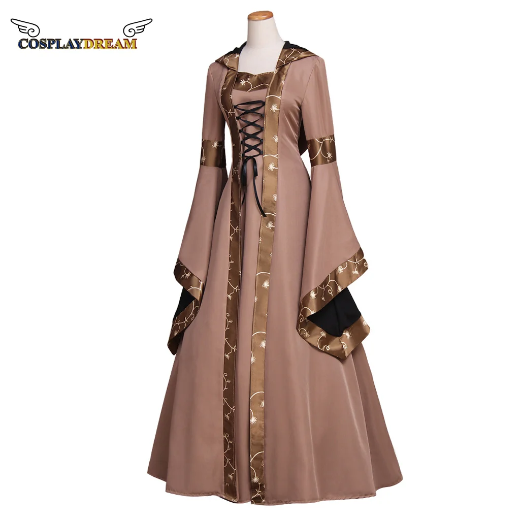 ยุคกลาง Retro ชุดน่ากลัวฮาโลวีน Carnival Party Cosplay เครื่องแต่งกาย Victorian Tudor สเปนชุด Noble Regency ชุด