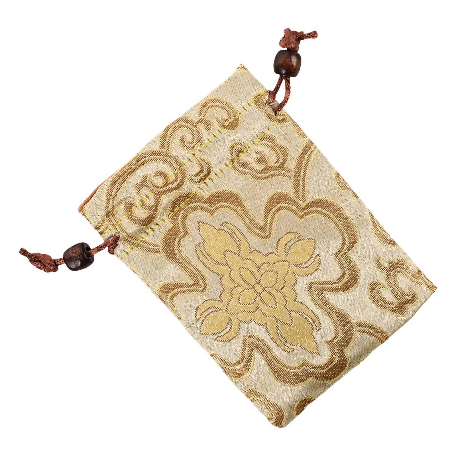 

Handmade Brocade Singing Bowl Storage Bag Silk Embroidered Drawstring Pouch for Meditation Jewelry Buddhist Beads Small Asian