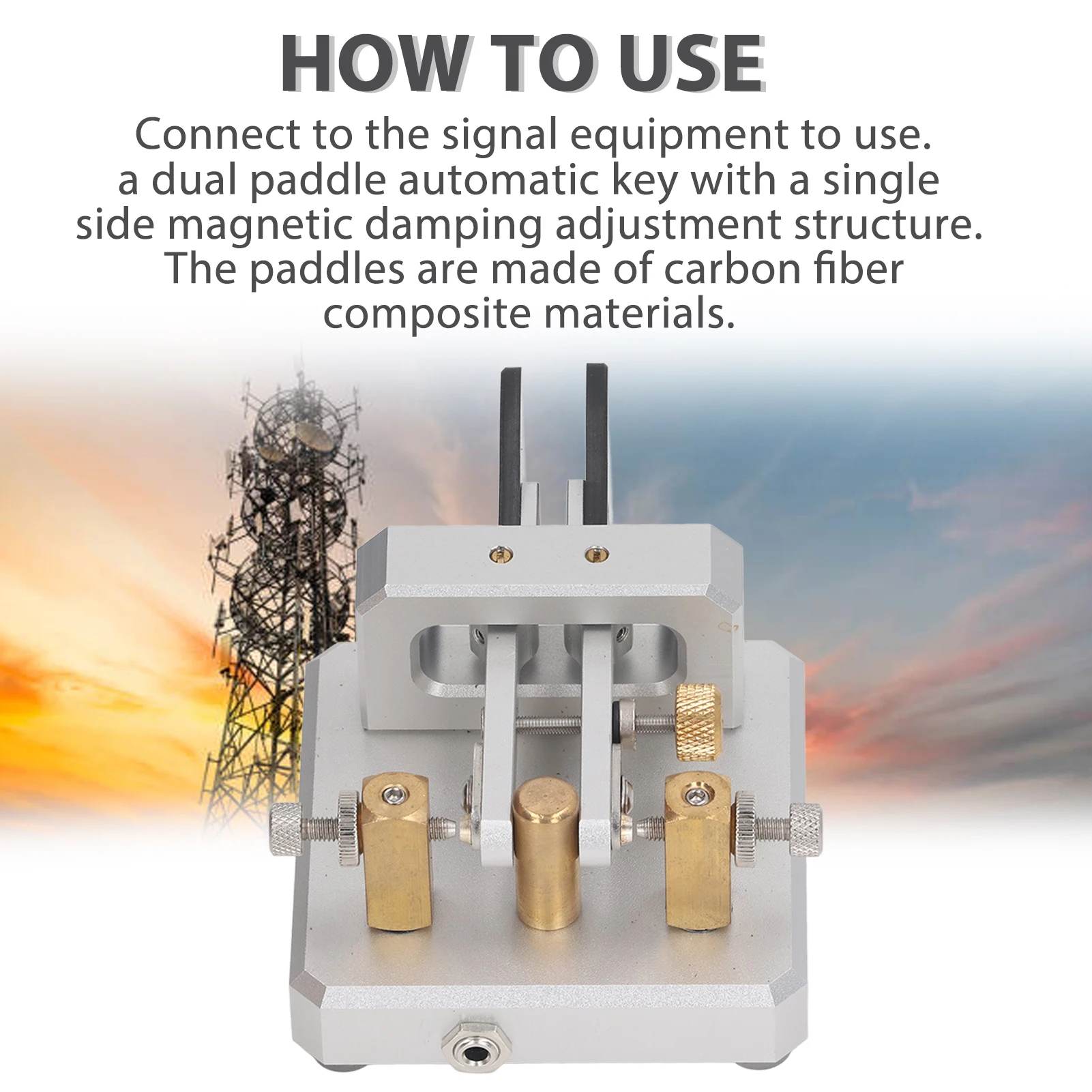 CW Key Morse Key Double Paddle Automatic CW Shortwave Telegram Tapper for Training Morse Key Telegraph Key Morse Key