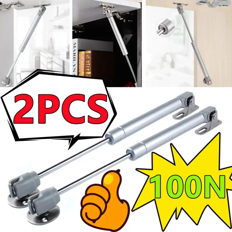 

New 2/1PC 100N 10KG Furniture Gas Spring Hinges Kitchen Cupboard Cabinet Hydraulic Hinge Door Strut Lid Support Box Hardware