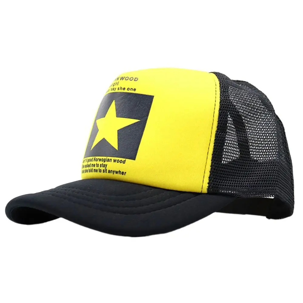 

Hip Hop Breathable For Girls Five-pointed Star Outdoor For Women Mesh Hat Snapback Cap Visors Cap Baseball Cap