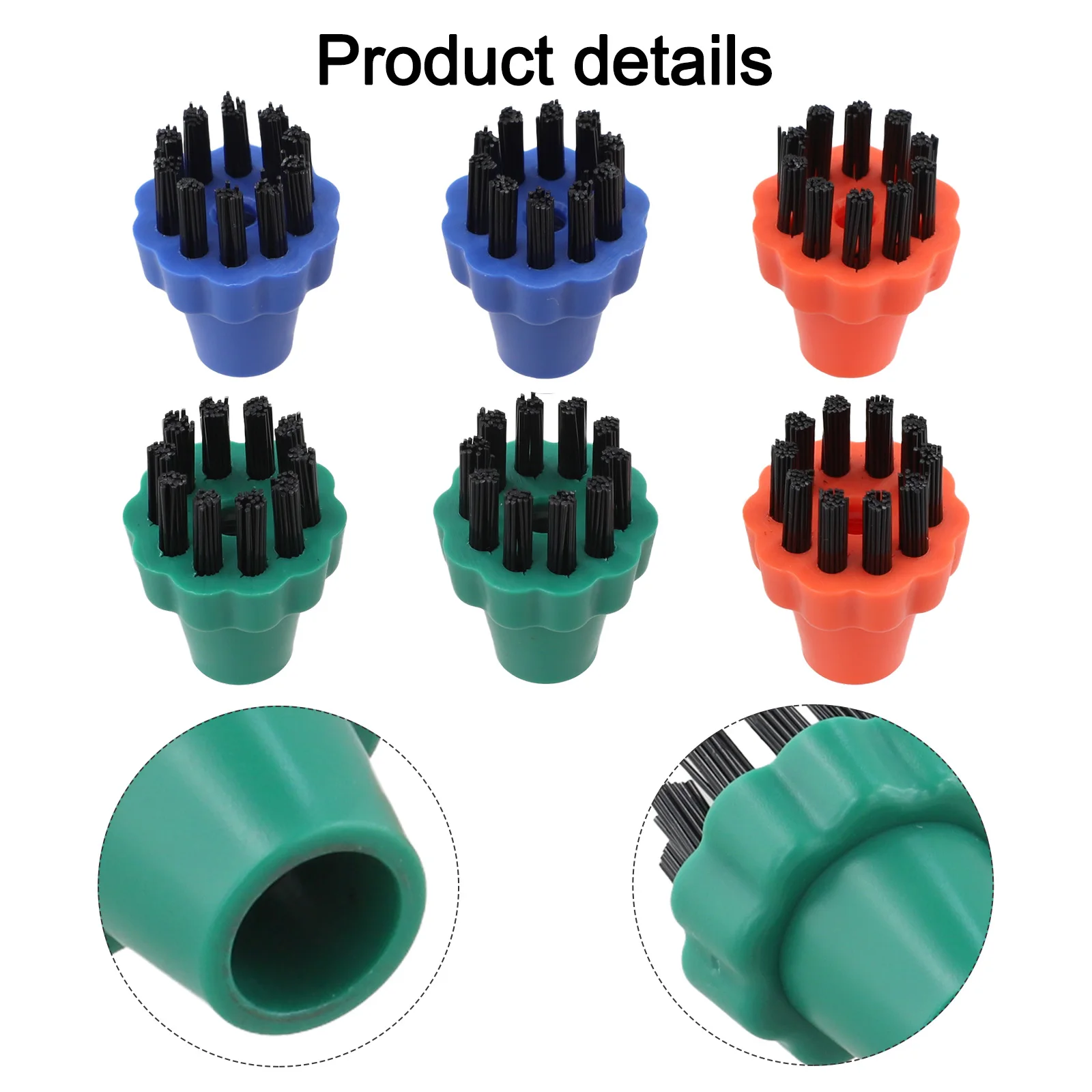 PAEU0296 3 cepillos de colores para aspiradoras de vapor Vaporetto, Lecoaspira y Unico, kit de limpieza con cerdas de nailon