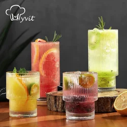 MYVIT Drinking Glassware Collapsible Glass Cups for Water Whiskey Beer Cocktail Glasses Iced Coffee Cup Apartment Must Haves Ess