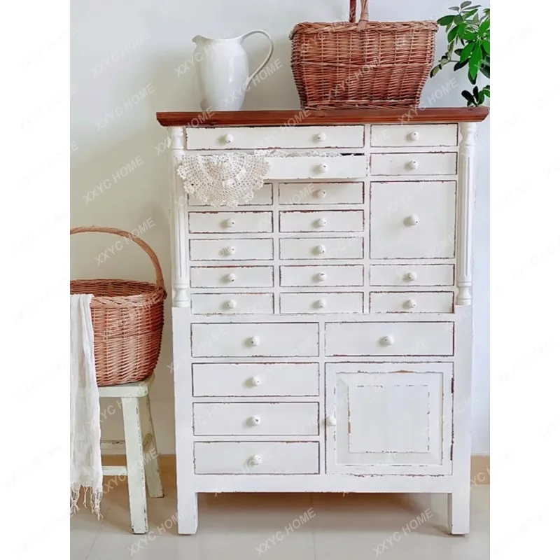 XX locker solid wood storage simple living room retro old