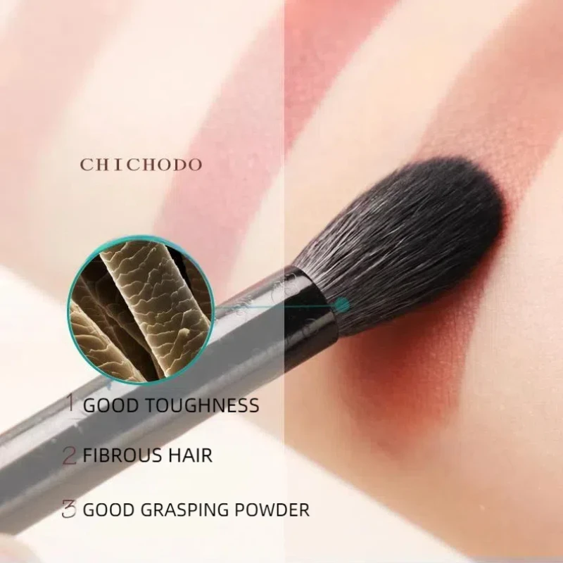 فرشاة مكياج احترافية لشعر الحيوانات من CHICHODO، فرشاة مزج ظلال العيون، فرشاة تلطخ، أدوات تجميل بسيطة - شعر الماعز -E239