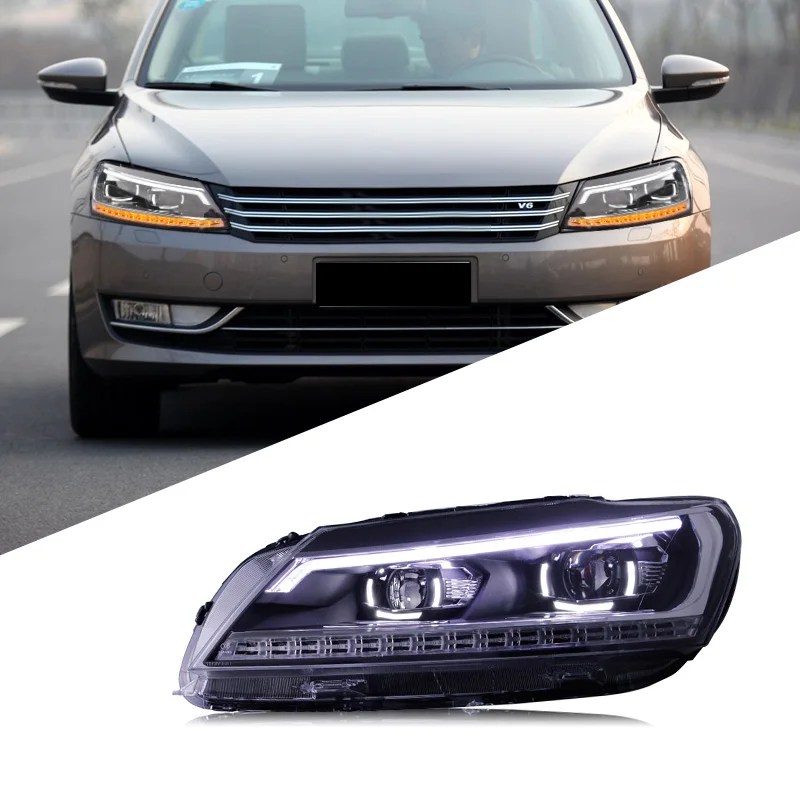 

Suitable For 11-16 FOR VW PASSAT Headlight Assembly Modification LED Daytime Running Light Streamer Turn Signal Lens Xenon Lamp