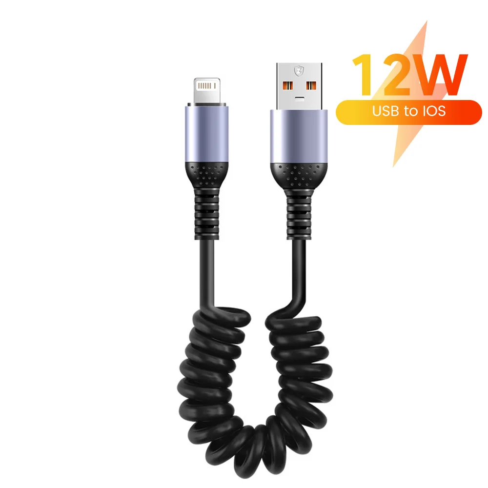 25 CM Naar 1 M Lente Korte Kabel USB Type C Snel Opladen Data Cord USB C Naar Type C Kabel voor iphone Lightning Auto Power Bank Cabo
