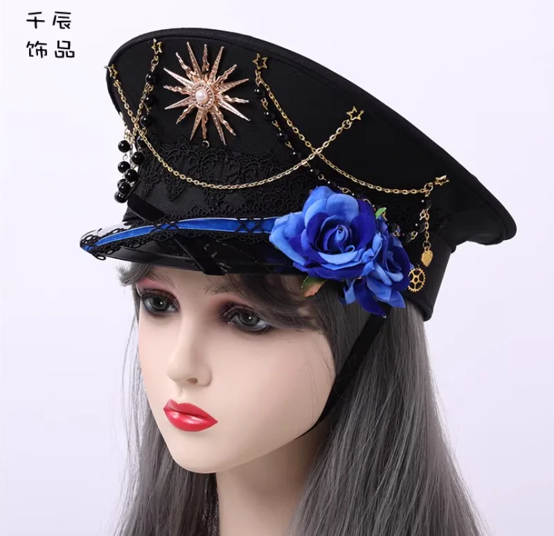 

Lolita Chain Rose Girl Sun Hat Halloween Performance Prop