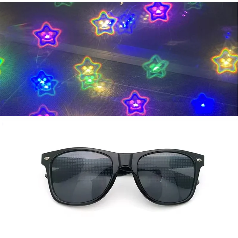 Women 3D Diffractive Optical Fireworks Glasses Christmas Tree Special Effect Sunglasses Adult Dance Light Show Female Glasses