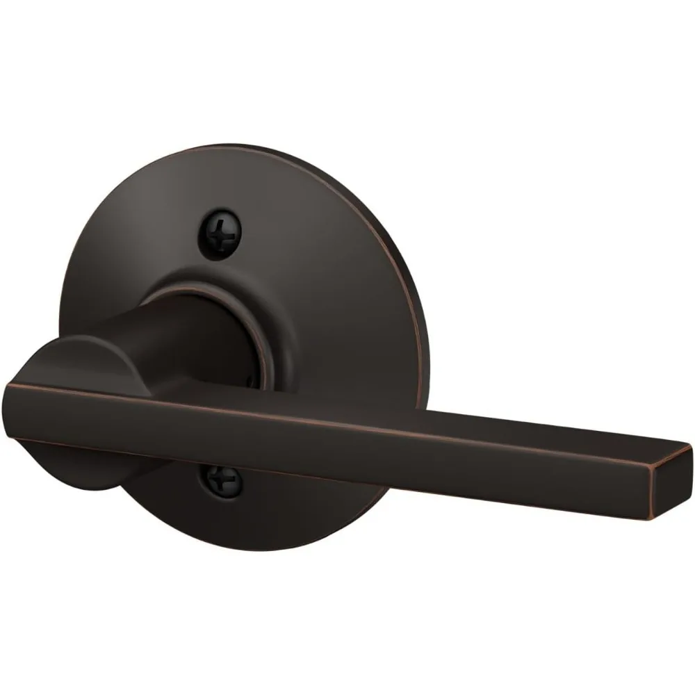 Schlage F170 LAT 716 Latitude 도어 레버, 단면 비회전 더미 도어 핸들, 에이지드 브론즈