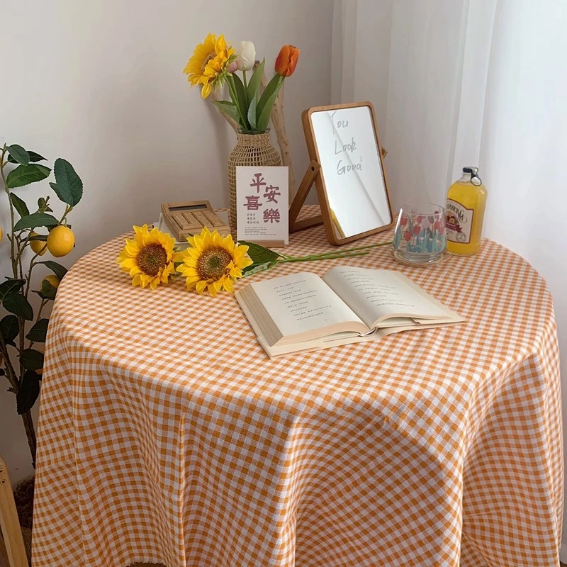 Dustproof Plaid Table Cloth Korean Tablecloth Simple Dining Desk Cover Rectangle Photo Background Cloth Living Room Decor 식탁보