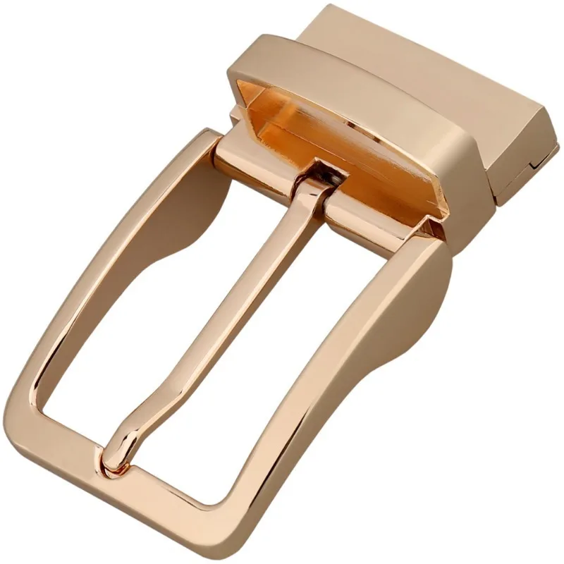 New! For Men Zinc Alloy Pin Buckle Fashion Gold Belt Buckle for Trousers Male Accessories Reverse Belt Buckle