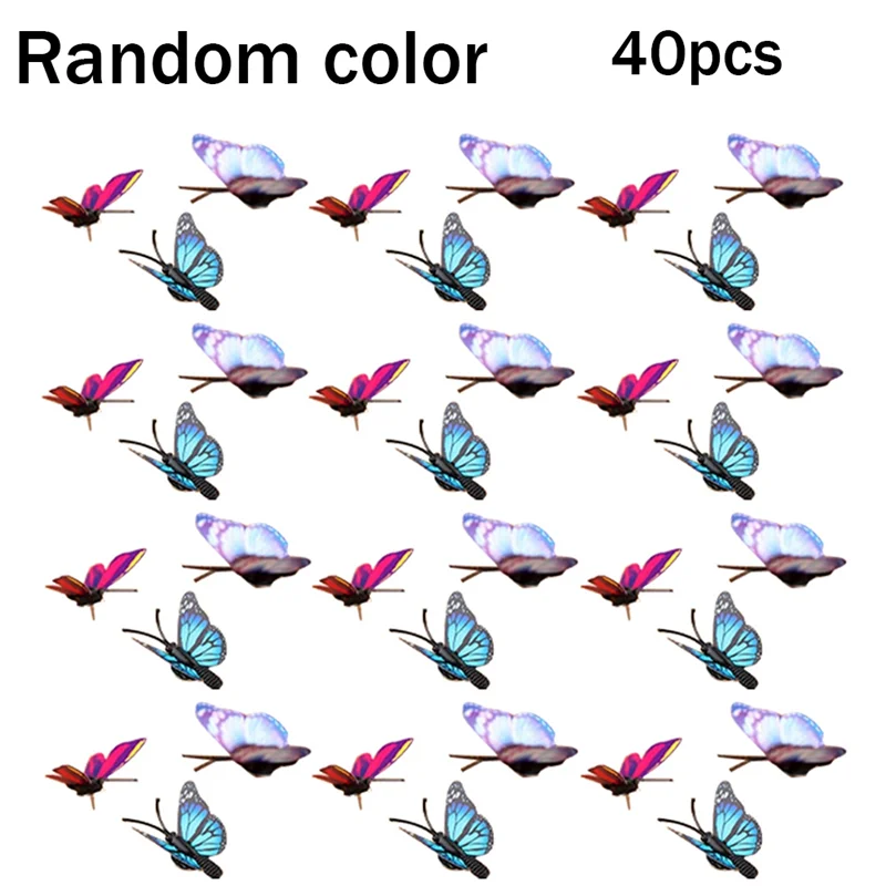 40 قطعة من مسامير الإبهام المزخرفة على شكل فراشة - مسامير الإبهام لدبابيس الضغط المزخرفة على الحائط، ملونة ومتينة وسهلة التركيب