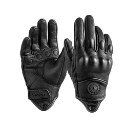 Luvas de pele de carneiro S3 para motociclistas, couro genuíno, luva quente de pelúcia, ciclismo, resistente a impactos, proteção contra articulações, inverno