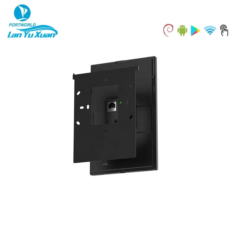 Flush Mount Smart Home Systems 8 Inch Plastic Portrait Android AIO Touch Screen POE Touch Control Panel