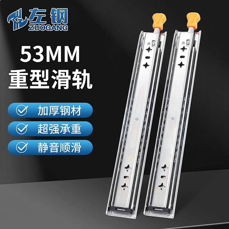 

53 Heavy Duty Drawer Slides with Self Locking 3 Section Full Extension Locking Track for RV Industrial