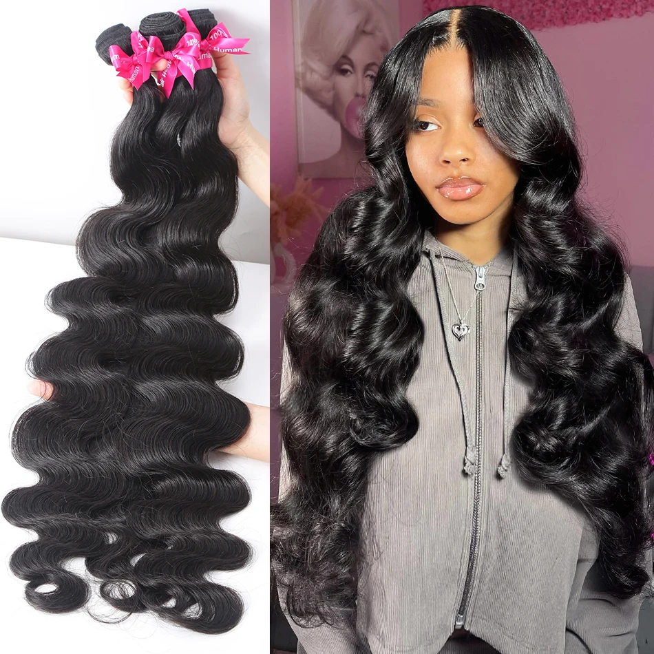 30 40 Inch Brazilian Virgin Body Wave Bundles Raw Hair 100% Human Hair Remy Quick Weaves Unprocessed Hair Extensions Tissage