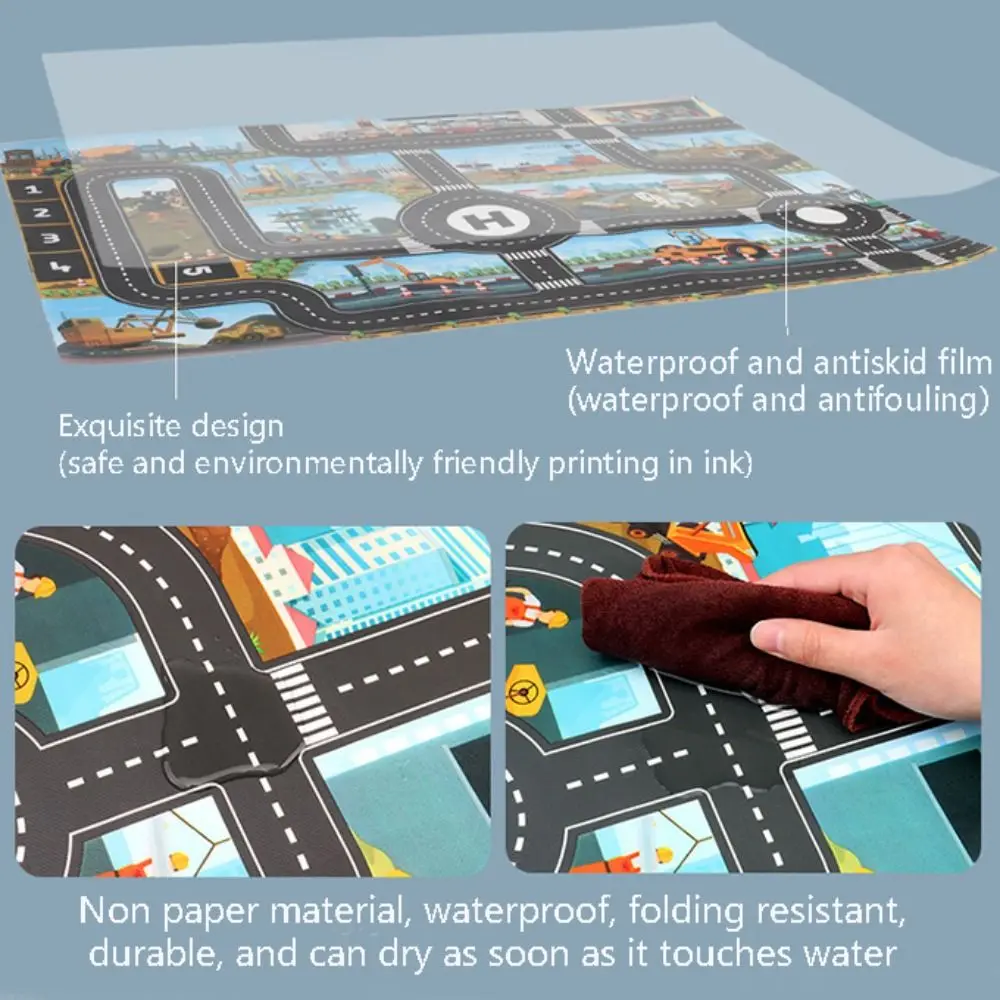 الحصير الطريق حصيرة الطفل تلعب حصيرة اللعب مدينة وقوف السيارات خريطة الطريق DIY بها بنفسك إشارات الطريق المرورية تسلق الحصير اللعب الطريق السجاد Playmat #6