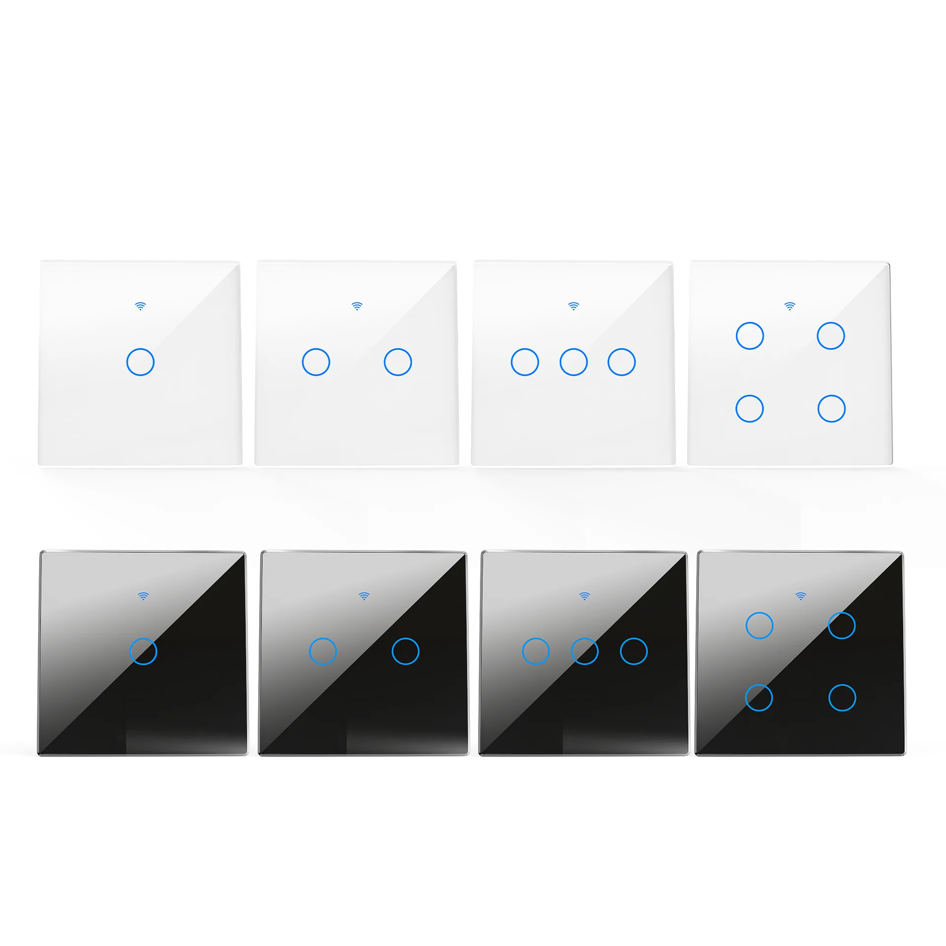 TUYA WiFi RF433 Wall Touch Switch - Suitable for EU Lamps. Compatible with Alexa and Google Home. Remote 1/2/3/4 Sockets.