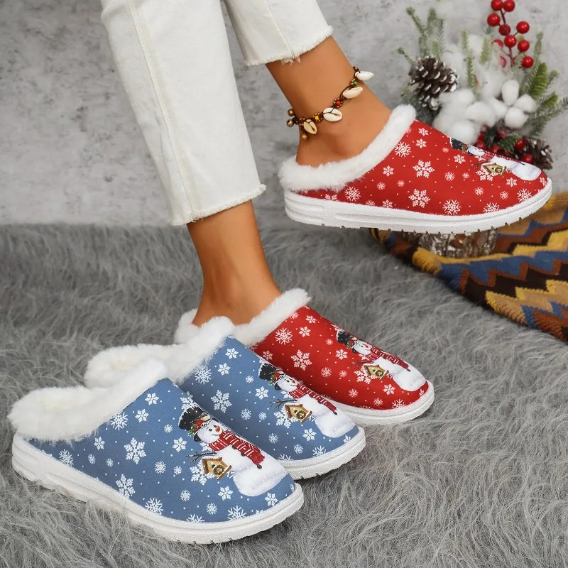 Women Lightweight Non-Slip Casual Slippers Woman Print Canvas Flats Slippers New Female Round Toe Casual Slippers Slides Women