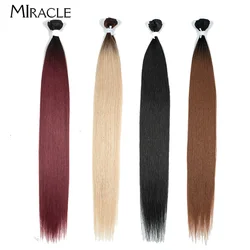 Miracle 30 Inch Lang Steil Hair Extensions Natuurlijk Synthetisch Haar Voor Vrouwen Blonde Rode Haarstukje Gekleurde Haarbundels