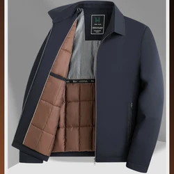 Romon Winter Men's Graphene Black Gold Cotton Jacket Thickened Casual Jacket Dad Fall and Winter Cotton Jacket Warm Coat