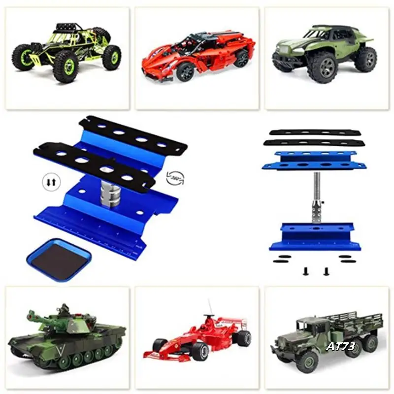 

RC Car Work Stand Repair Workstation 360 Degree Rotation Lift Lowerw/Screw Tray For 1/10 1/8 TRX-4 SCX10 D90