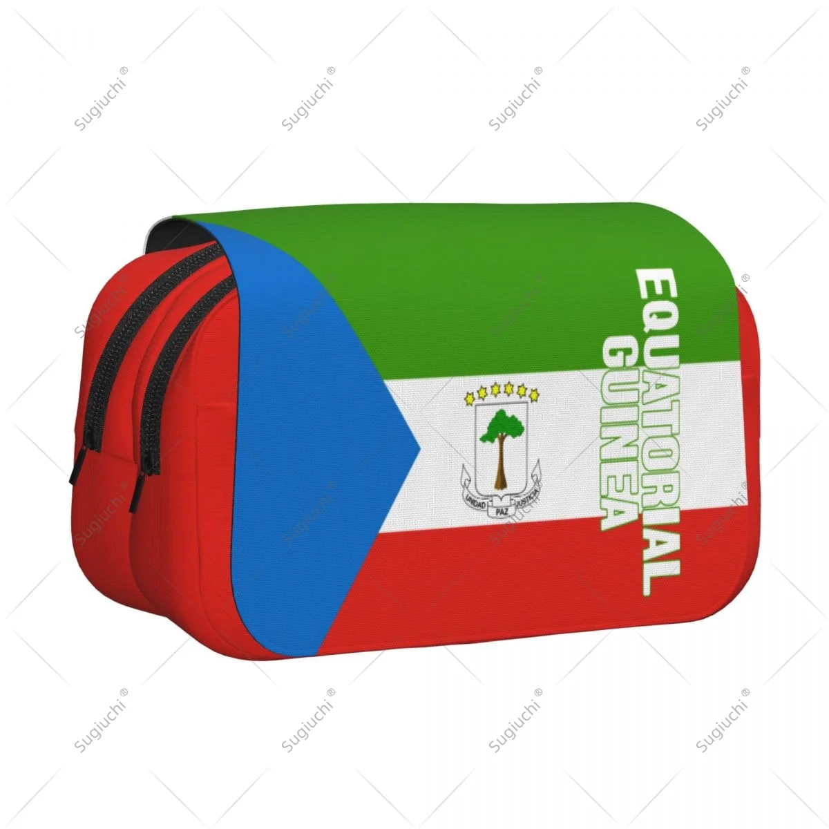Pencil Case Scissors Bags 3D Equatorial Guinea Flag Double-layer Oxford Cloth Stationery Storage Pen Box Case