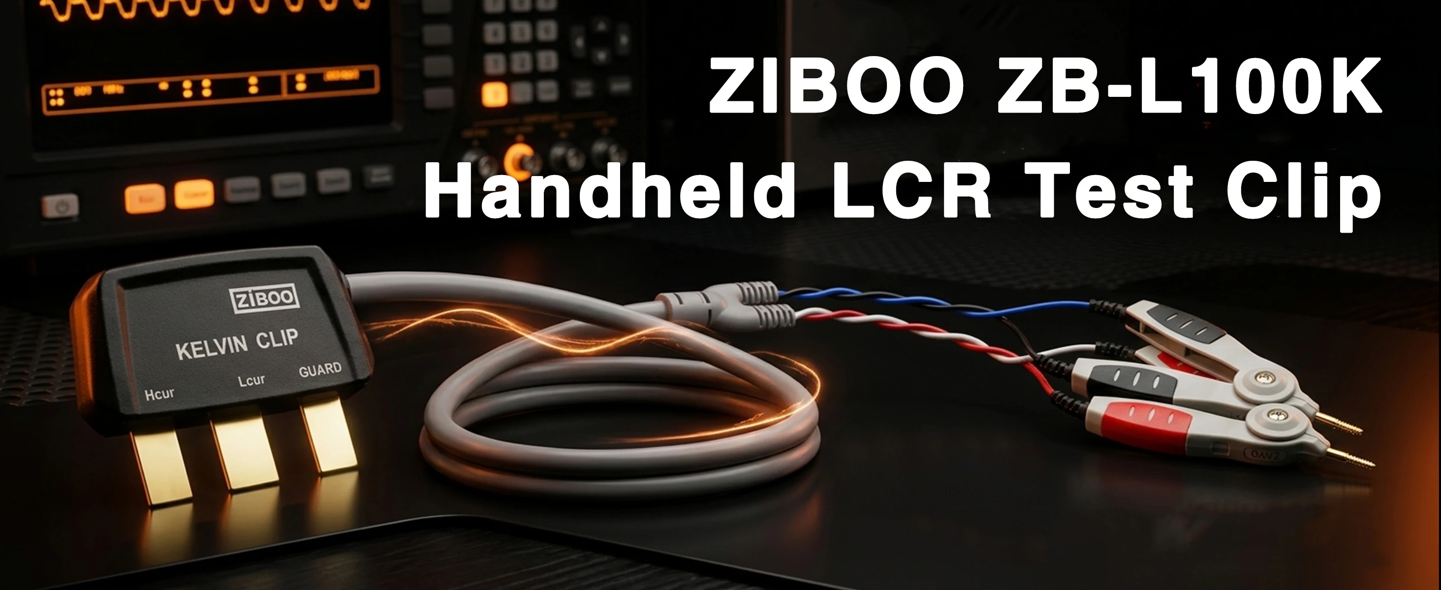 Ziboo ZB-L100K handheld lcr test clip universal digitale brücke kelvin test linie smd chip – Detail 3
