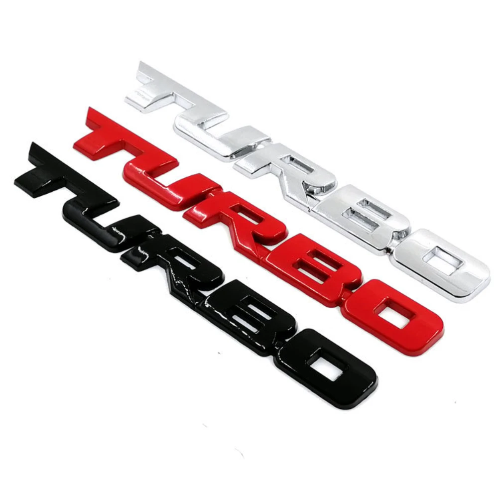 12*1.4cm Metal Turbocharged Turbo Logo 3d Stereo Sports Tail Box Car Logo