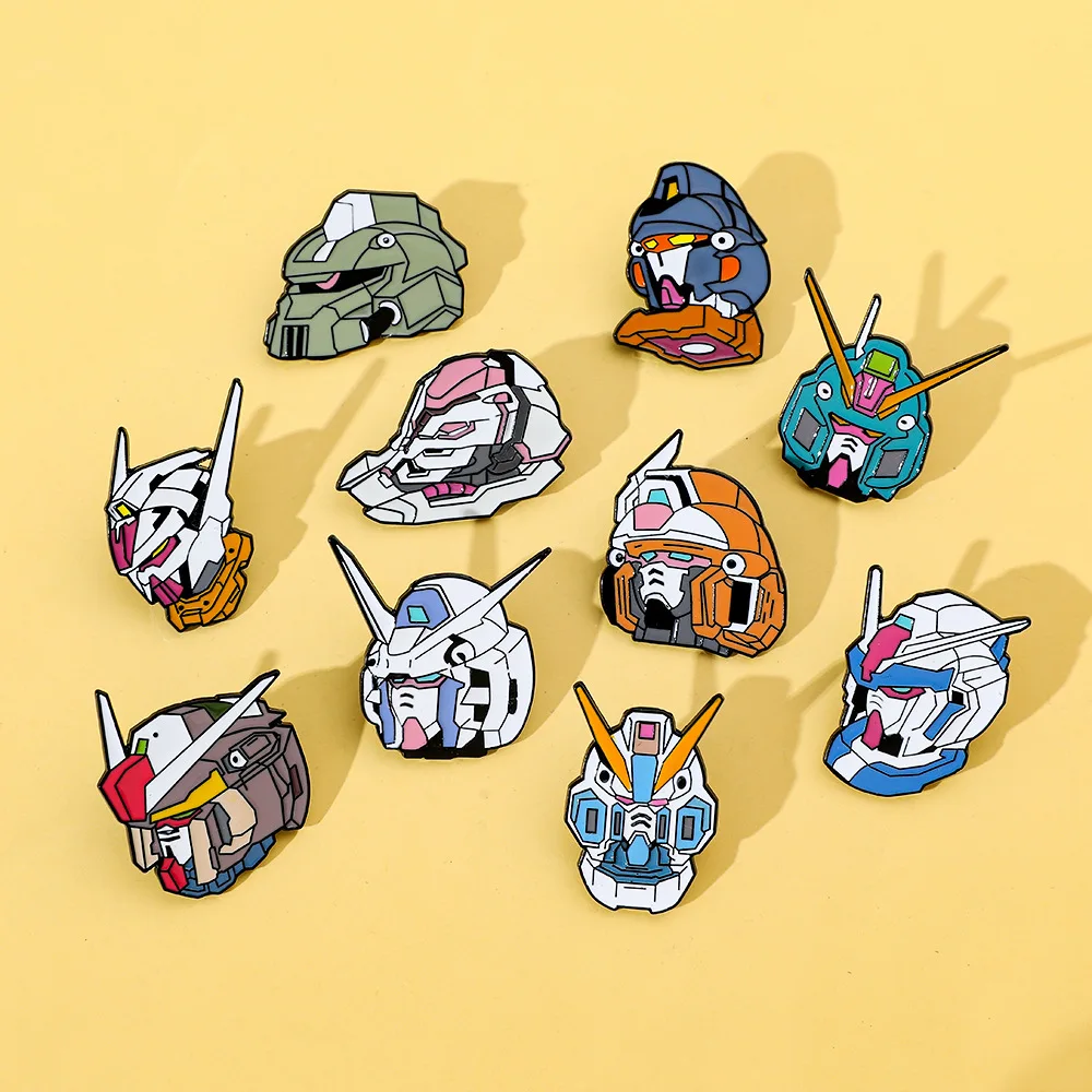 Japanese Anime Cartoon GUNDAM Mobile Suit Metal Brooch Shaped Alloy Commemorative Badge Accessory Anime Cartoon Frind Kawaii