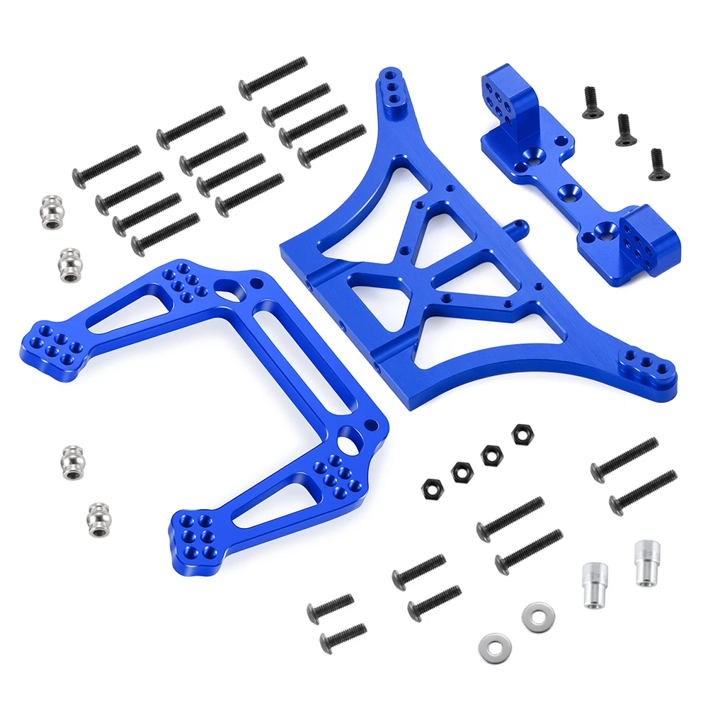 YEAHRUN Aluminum Alloy Front Rear Shock Absorber Mount Towers for 1/10 Slash 2WD Rustler Stampede Bandit Skully Upgrade Parts