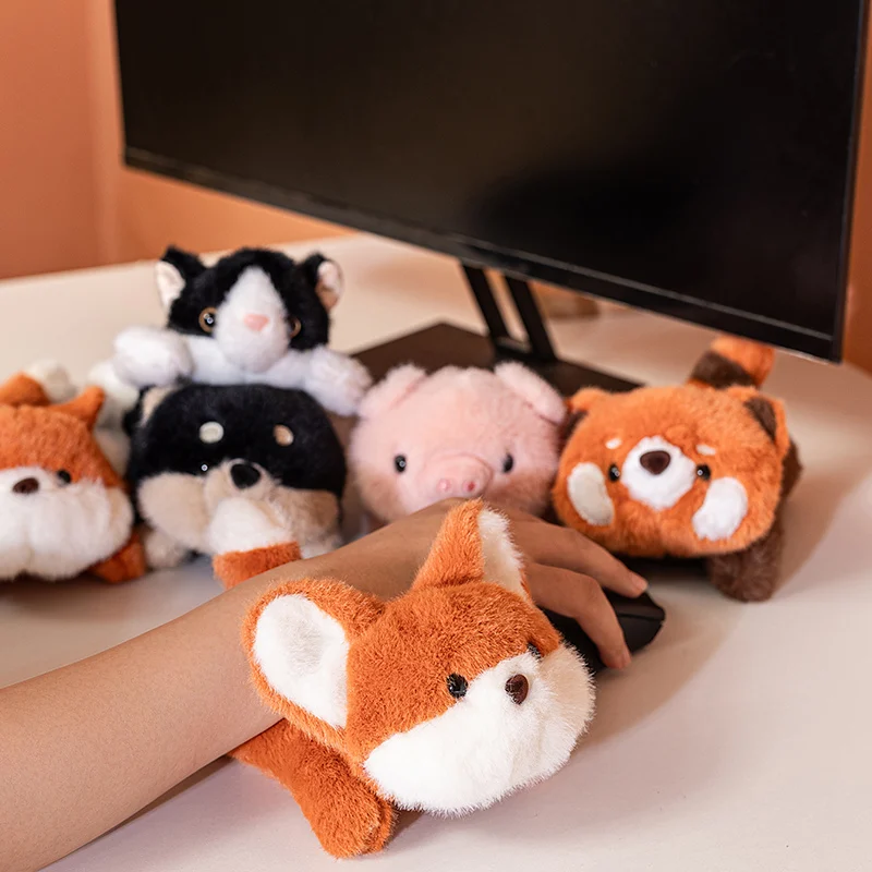17CM Kawaii Cartoon Simulation Forest Animal Cat Raccoon Fox Stuffed Plush Toy Children's Shiba Inu Piggy Handmade Doll Gift