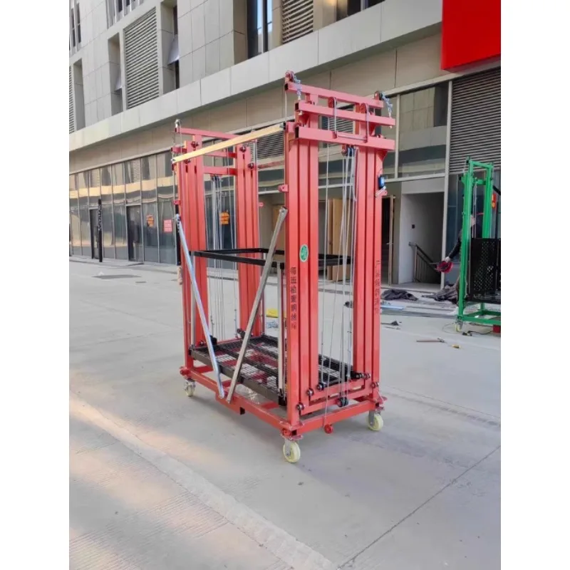 التحكم عن بعد الكهربائية سقالة رفع 2-10 متر ارتفاع 500 كجم قدرة المحمولة الألومنيوم منصة البناء قابل للتعديل المنقولة