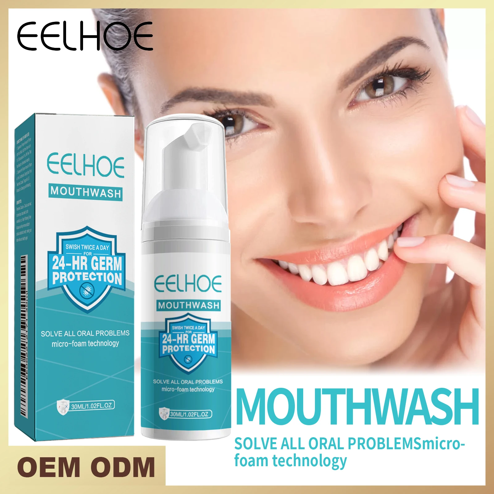 Teeth Cleaning Mousse Effectively Removes Tartar Plaque Prevent Tooth Decay Fresh Breath Press-Type Teeth Cleaning Mousse 30ml
