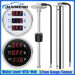 Red LED Digital 52mm 3In1 Gauge 0-190ohm Water Level Indicator+Sewage Level Gauge+Voltmeter for Water Waste Level Sensor Custom