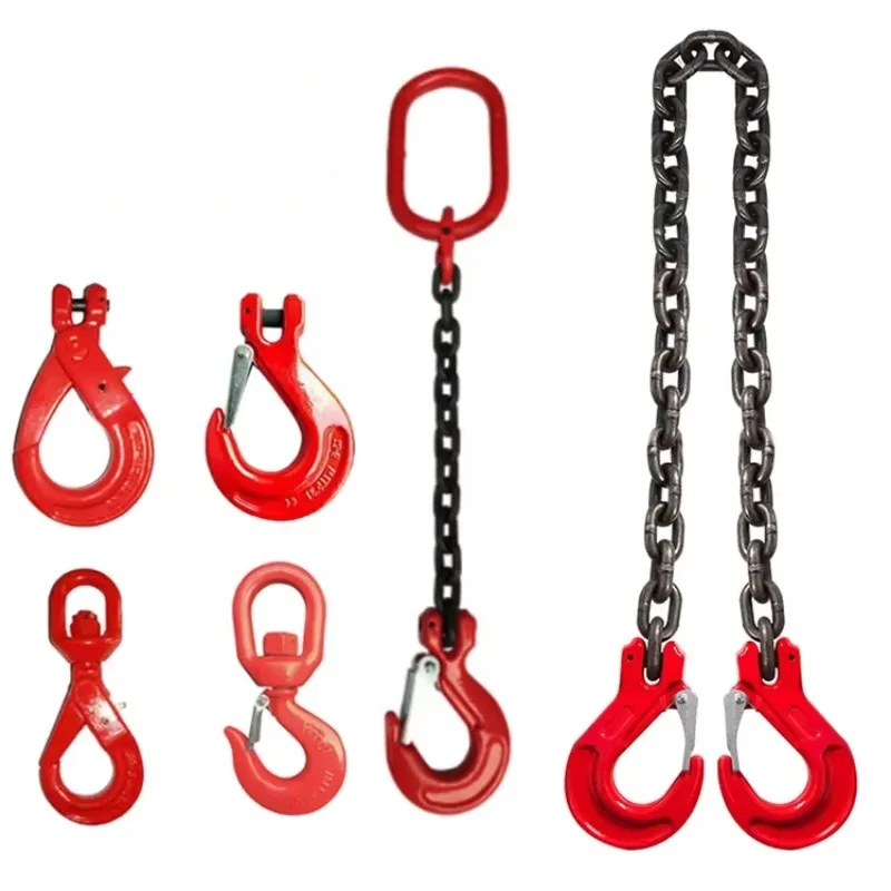 

Lifting Chain Sling G80 Manganese Steel Chain Horn Hook Crane Lifting Ring Chain Hook Double Four Hook Lifting Gear