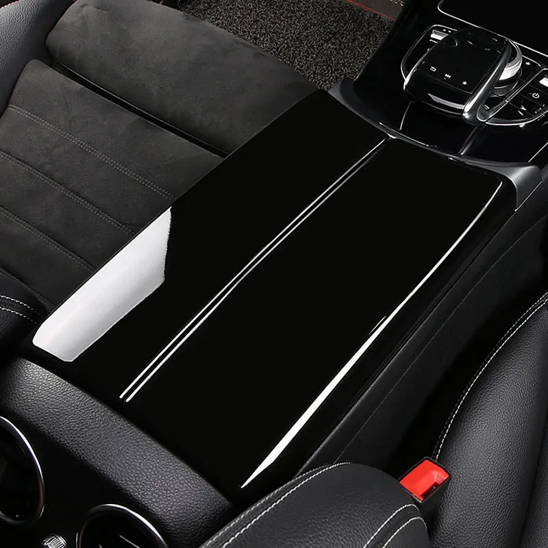 

For Mercedes Benz E Class W213 C Class W205 GLC X253 Car Center Console Tidying Armrest Box Panel Trim Cover Sticker Accessories