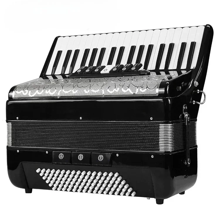 CHKJ Professional Accordion 37 Keys 96 Bass Keyboard Diatonic White Bass Accordion Instrument Piano for adult
