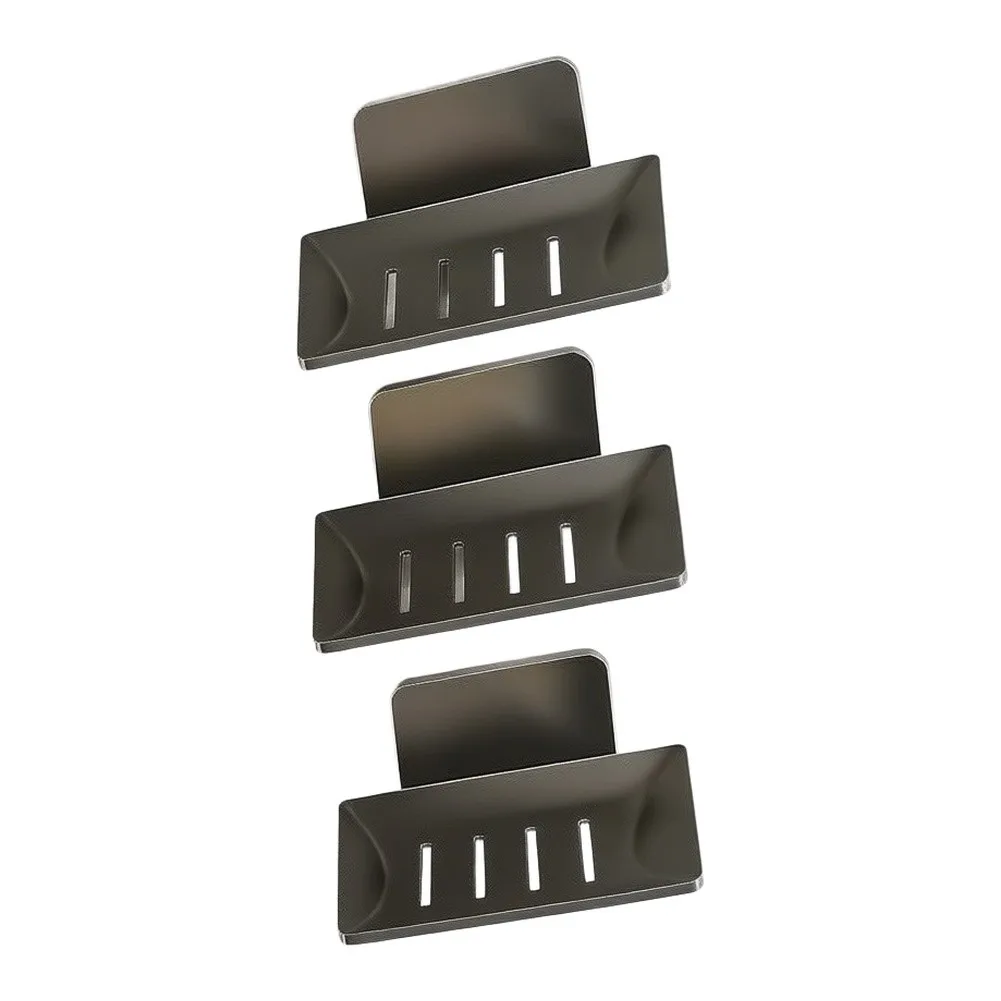 Space Aluminum Wall Mounted Soap Dish Set Designed for Humid Environments with Bottom Drainage Hole and Rust Free Performance
