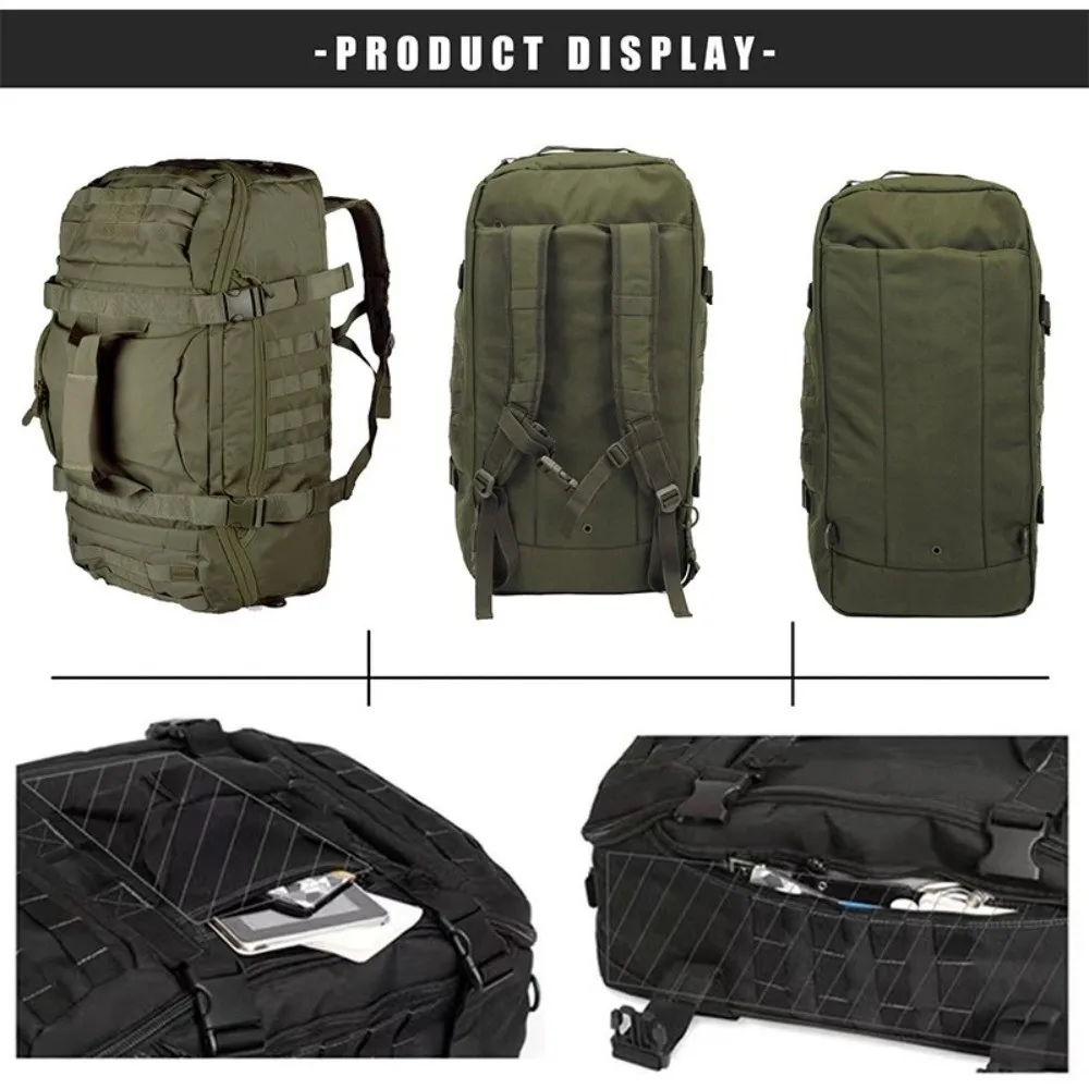 Durável 3 em 1 duffle sacos 45l grande capacidade montanhismo mochila impermeável rasgo resistente saco de fim de semana para homens