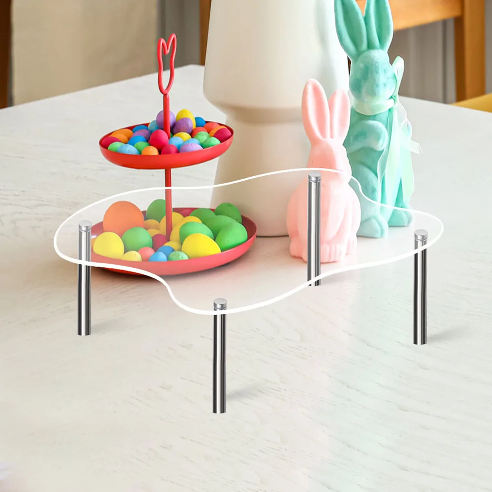 

3Pcs Acrylic Cake St Clear Dessert Cupcake Display Medium Large Transparent Tray Birthday Party Christmas NewYear