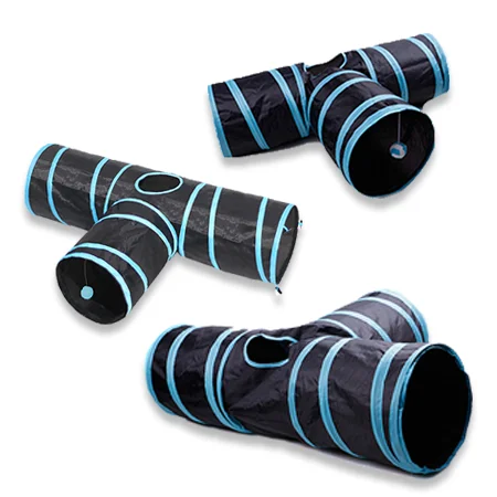 

Pawise 3-Way Collapsible Foldable Indoor Cat Play Toy 3 Direction Interactive Tunnel Tubes & Tunnels Pop-up Design