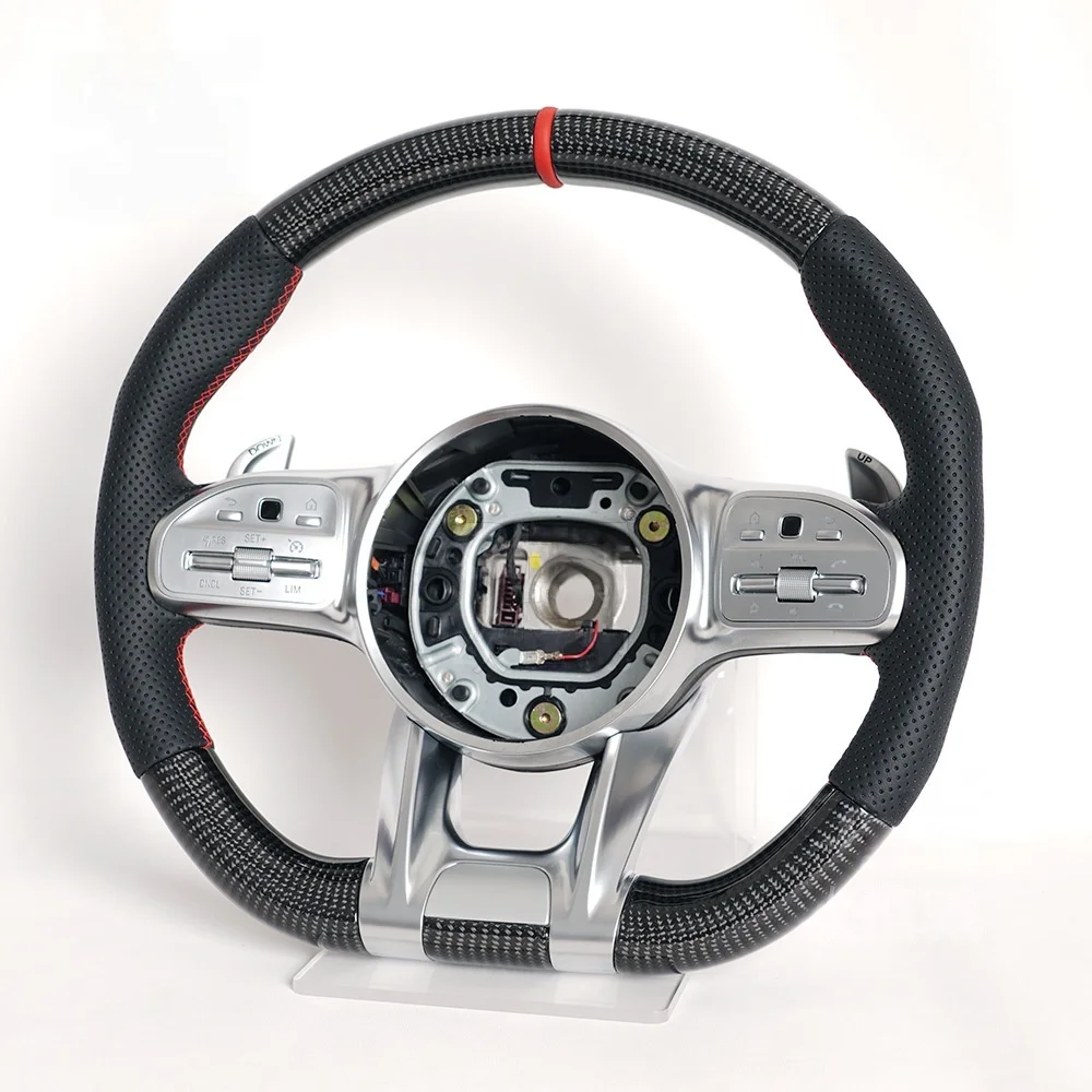 Modern Design Carbon Fiber Steering Wheel Smooth Edge and Comfortable Hand Feel for Long Trip Without airbags