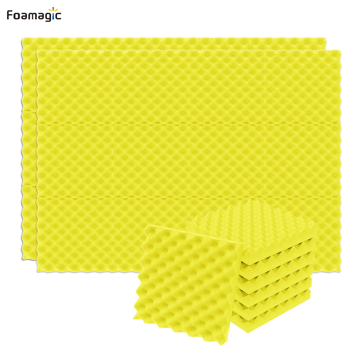 

12 Pack 2" X 12" X12" yellow Acoustic Foam Egg Studio absorbs sound insulation and fills with cushion