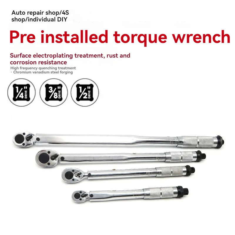 

Torque Wrench 1/4"//3/8"//1/2" Square Drive Preset Bicycle Torques Key Two-way Ratchet Car Bike Automotive Hand Tools
