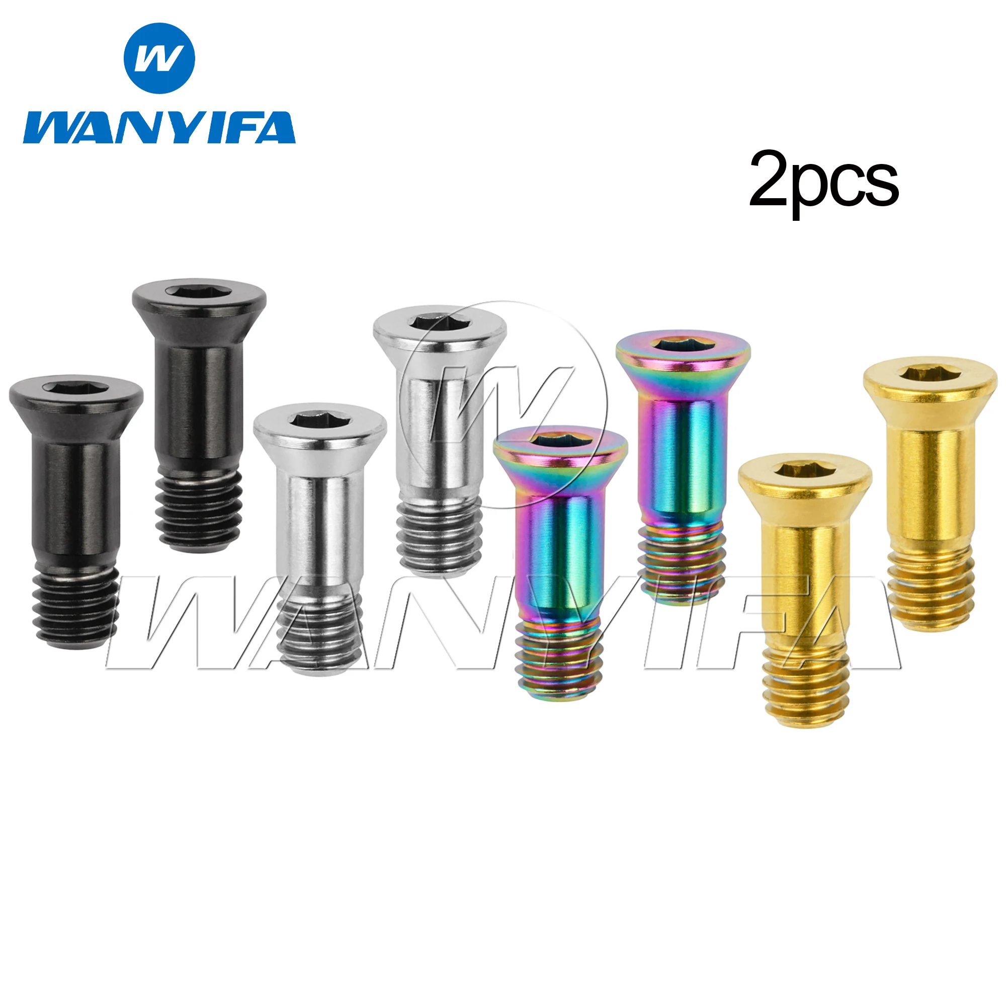 

Wanyifa 2pcs Titanium Bolts M5x14.5mm Bike Rear Derailleur Pulley Screws MTB Road Bicycle Jockey Guide Wheel Fixed Bolts