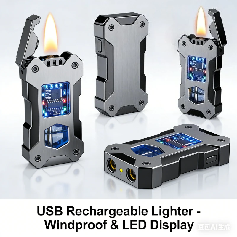 

Electromechanical voice controlled induction intelligent lighter with dual-purpose oil and electricity, equipped with Type-C