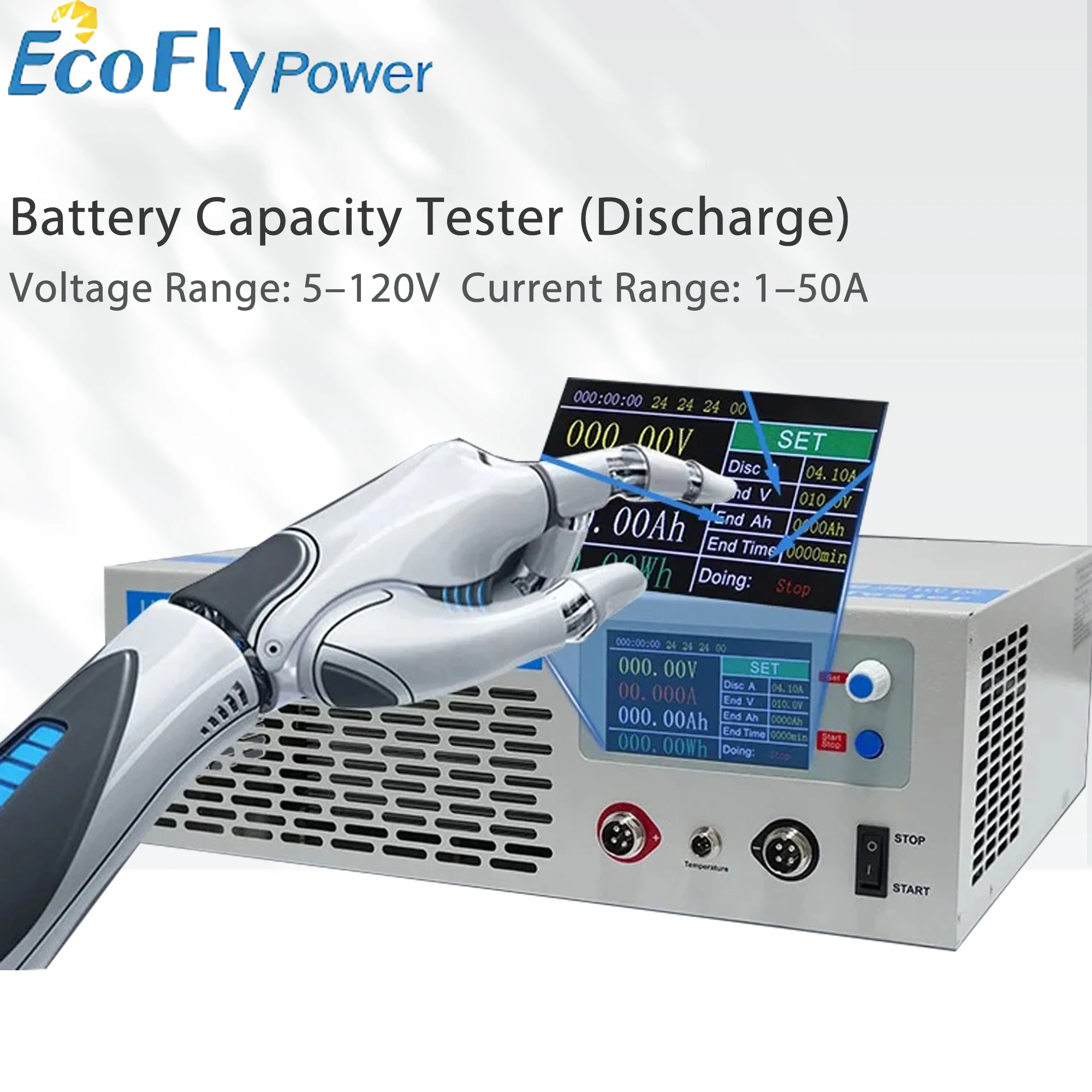 Battery Capacity Tester 5-120V Load Tester Discharger for Lithium/LiFePO4/Lead Acid/Ni-MH Batteries