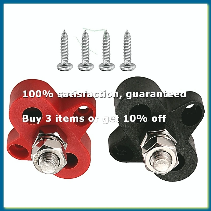 ●2Pcs 5/16 Inch DC 48V Busbar Power Terminal Block M8 Positive Negative Power Distribution Stud for RV Ship Boat